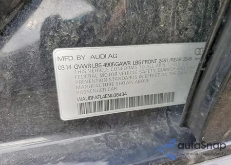 2014 Audi A4 Premium from USA, damaged, VIN WAUBFAFL4EN038434